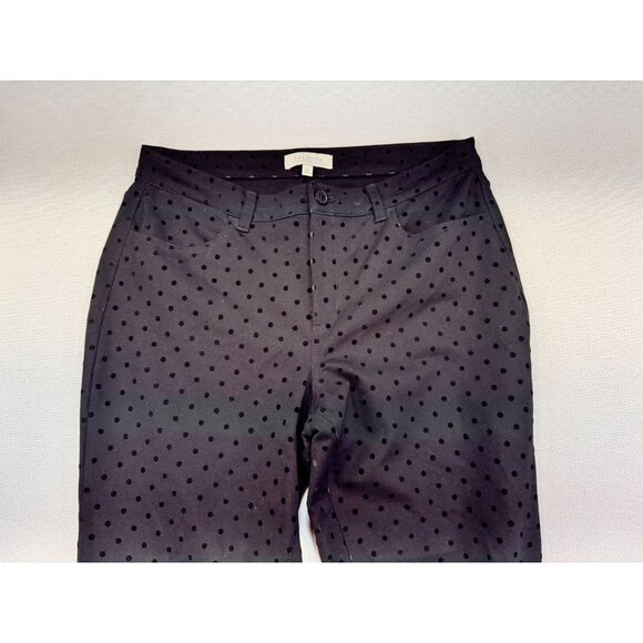 Talbots Womens Polka Dot Pants Petites 12P Black - Picture 3 of 13